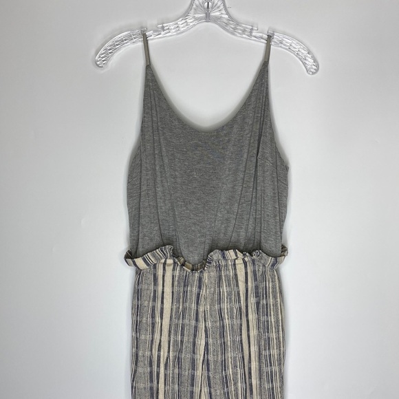 Umgee Striped Jumpsuit Blue Gray Size Large - Picture 2 of 9